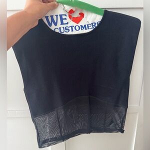 Zara mesh corset crop top with shoulder pads